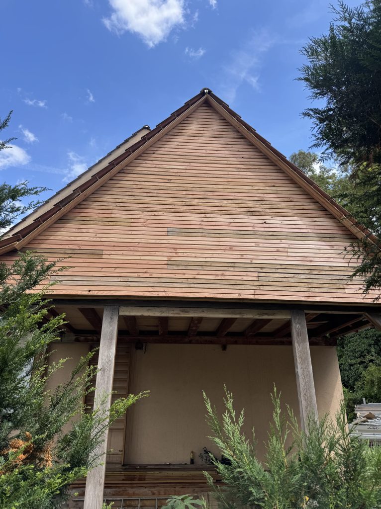 Rhabillage d’un bardage bois, Douglas à Ruelisheim, proche de Wittenheim
