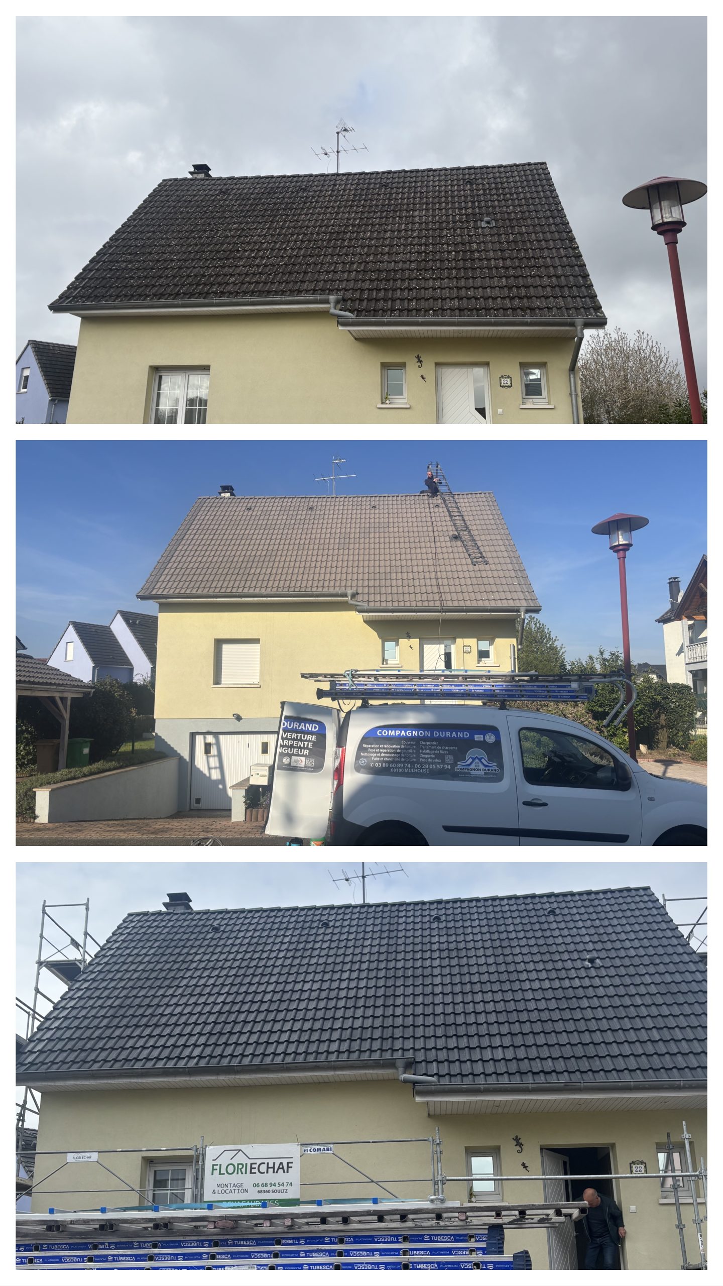Nettoyage toiture et mise en résine colorée à Habsheim proche de Saint-Louis